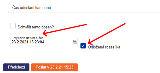 Naplánování kampaně Naplánování kampaně
